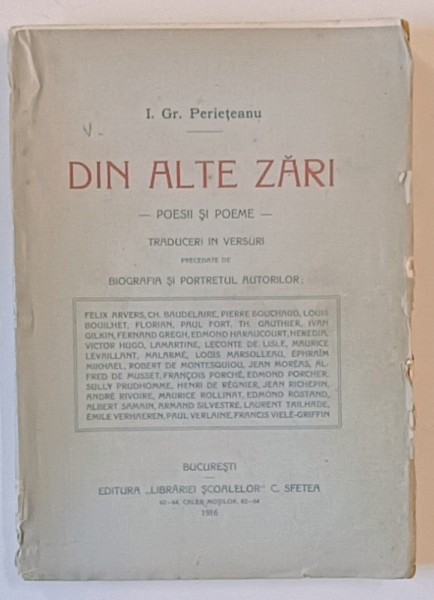 DIN ALTE ZARI de I. GR. PERIETEANU , 1916