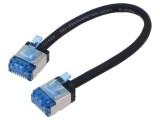 Cablu patch U/FTP 6a cu litat Cu LSZH negru 0,15m 32AWG -20&divide;75&deg;C