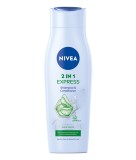 Sampon si Balsam 2 in 1 cu ser pentru stralucire si extract de Aloe Vera Express, 250ml, Nivea