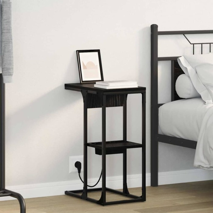 vidaXL Noptieră Stejar negru 41.5 x 26 x 60.5 cm Lemn compozit