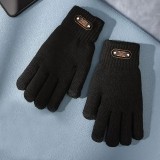 Manusi de Barbat, Model Tricotat, Functie Touchscreen (ecran tactil), Material Acril, Manseta Elastica, Interior Catifelat