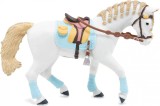 Figurina Papo Calaret Cal de Echitatie Bleu, 14.5cm, Rase de Cai si Ponei, Jucarie Copii +3 ani