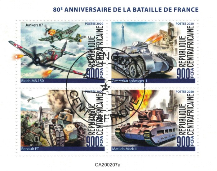 AFRICA CENTRALA 2020 - Istorie, Razboi WW2, batalia Frantei / colita