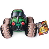 Monster Jam - Camion Zombie Grave Digger de pluș cu lumini și sunete, Oficial, Multicolor, 3 ani+