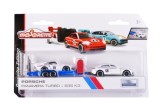 Set Majorette Porsche Panamera cu 2 masinute si remorca, scara 1:64