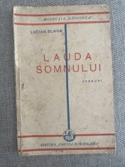 Lucian Blaga - Lauda somnului (1929) Princeps