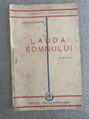 Lucian Blaga - Lauda somnului (1929) Princeps foto