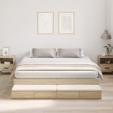 VidaXL Cadru de pat Sonoma Oak 200x200 cm