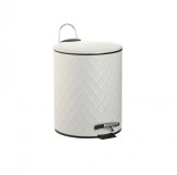 Cos de gunoi cu capac si finisaj mat, Rotund, Alb, Metal, 5 litri, Oem