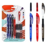 Set Stilouri cu Rezerve Albastre Rosii Negre - 4 buc