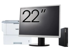 Pachet Calculator Second Hand Lenovo M80q Mini PC, Intel Core i5-10400T 2.00 - 3.60GHz, 16GB DDR4, 256GB SSD + Monitor 22&amp;quot; &amp; Imprimanta Brother H