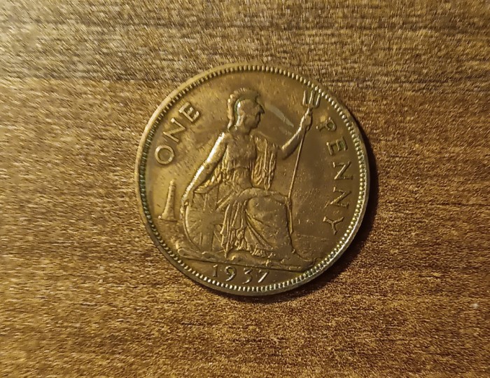 C50 - Moneda foarte veche - Anglia - one penny - 1937
