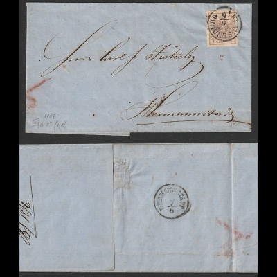 Scrisoare 1857 Klausenburg - Hermansadt foto