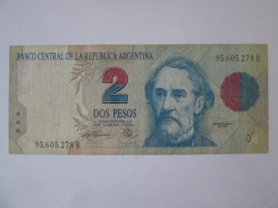 Argentina 2 Pesos convertibili 1992-1997 foto