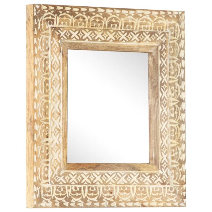 vidaXL Oglindă sculptată manual, 50x50x2,6 cm, lemn masiv de mango 321644
