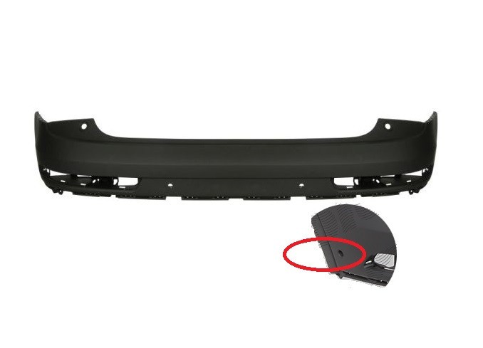 Bara spate Audi Q3 (8u), 01.2015-08.2018, cu 4 gauri pentru Senzori de parcare (PDC); grunduit, Aftermarket
