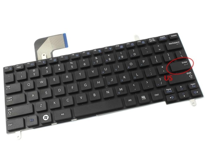 Tastatura Samsung Neagra N210 layout US fara rama enter mic, N220 layout US fara rama enter mic, N250 layout