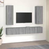 Set dulapuri TV, 5 piese, gri sonoma, lemn prelucrat