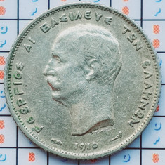 Grecia 1 Drachme 1910 argint - George I (3rd portrait) - km 60 - A030