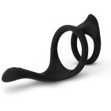 EasyToys Pleasure black inel pentru penis 9,4 cm