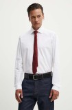 HUGO camasa din bumbac barbati, culoarea alb, cu guler clasic, regular, 50519812