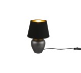 Veioza/Lampa de masa ABBY, negru/auriu, dulie E14 -TRIO