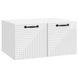 vidaXL Oglindă TV montată pe perete Alb foarte lucios Lemn prelucrat 898679