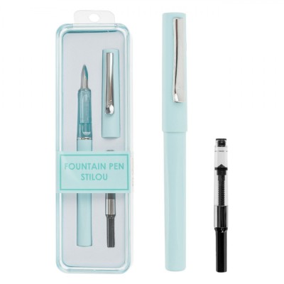 Set Stilou Pastel, Bleu, Rezervă Cerneală, 2 Bucăți foto