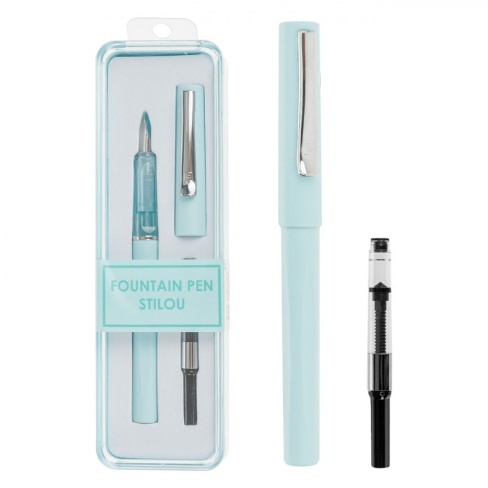Set Stilou Pastel, Bleu, Rezervă Cerneală, 2 Bucăți