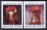 Ungaria 1990 - Ziua mărcii poștale, picturi, arta, serie neuzata