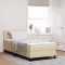 vidaXL Pat boxspring cu saltea cu saltea Crem 80 x 200 cm țesătură 3338571