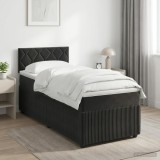 Cumpara ieftin Pat boxspring cu saltea cu benzi LED Negru 80 x 200 cm Catifea