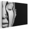 Tablou canvas portret femeie cu vopsea curgand alb negru 1147 Tablou canvas pe panza CU RAMA 50x70 cm