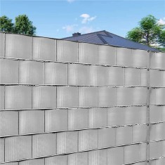 Panou de gard pentru intimitate in gradina, PVC, 35 x 0.19 m, gri Household NewTrend