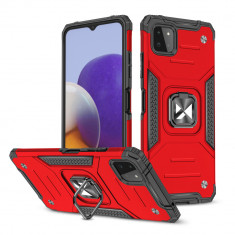 Wozinsky Ring Armor Husă Kickstand Tough Rugged Husă Pentru Samsung Galaxy A22 4G Roșu 9111201944886