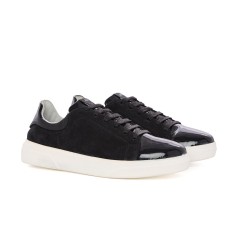 Sneakers barbati negri din piele PA19