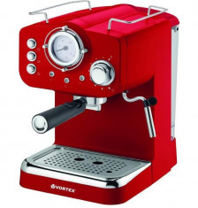 Espressor VORTEX VO4016, 1.25l, 1100W, 15 bar, Rosu-Argintiu foto