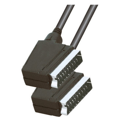 Cablu video mufa scart 21 poli stereo 2 conectori negru home lungime 1.5 m foto