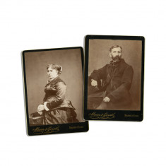 Christian și Catherina Tell, două fotografii de cabinet, atelier Maier & Gersil