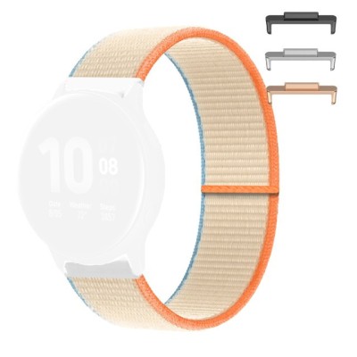 Curea textila, compatibila Huawei Watch Fit 2, cu adaptor dedicat, Double Cream foto