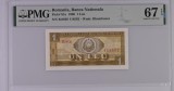 Romania bancnota 1 leu 1966 PMG 67EPQ