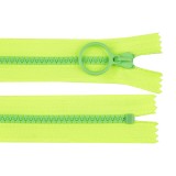 Fermoar plastic colorat nedetasabil nr. 5 Crisalida, lungime 20 cm, Verde neon si verde