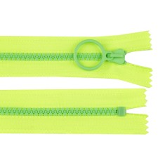 Fermoar plastic colorat nedetasabil nr. 5 Crisalida, lungime 20 cm, Verde neon si verde