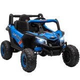 AIYAPLAY Mașină Electrică UTV pentru Copii 12V cu Centură, Telecomandă, Suspensii, USB, 3-7 km/h, 3-5 Ani, Albastru | Aosom Romania