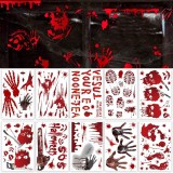 Set de 10 coli cu stickere pentru fereastra de Halloween Binxwa, PVC, rosu/negru, 20 x 30 cm