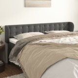 vidaXL Tăblie de pat cu aripioare gri &icirc;nchis 203x23x78/88 cm catifea