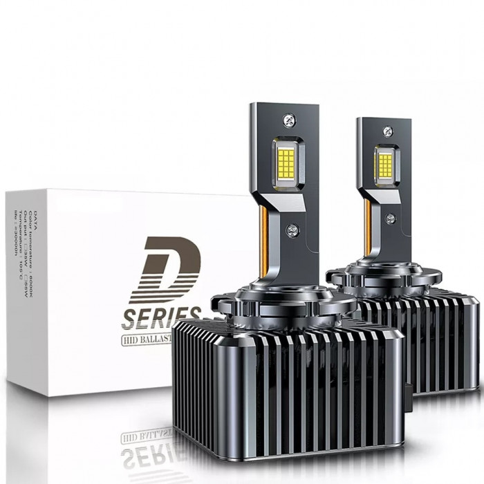 Set 2 becuri led CREE D1S , 10000lm, 6500k, plug&amp;play conversie xenon - led