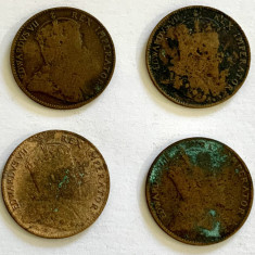 CIPRU LOT 4 X 1/4 PIASTRE 1905,,EDWARD VII.,,KM#8 foto