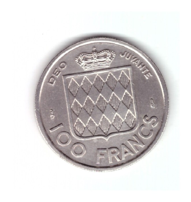 Moneda Monaco 100 francs/franci 1956, stare foarte buna, curata