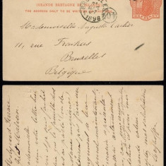 Great Britain 1898 Old Postcard Postal stationery to Belgium DB.154